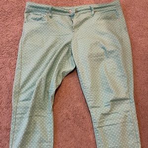 Like new only worn once mint polka dot pants size 14